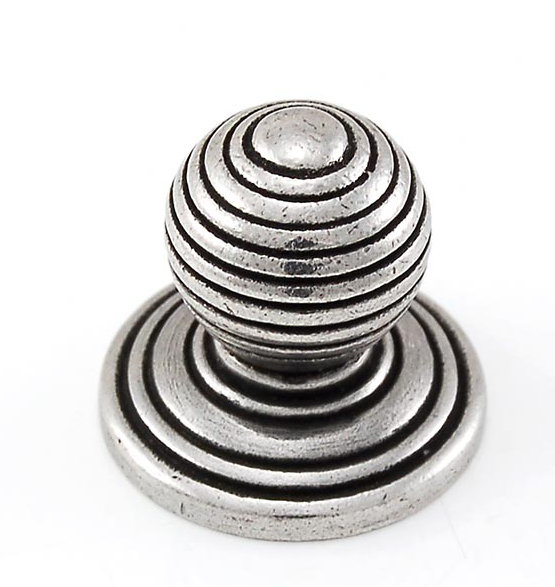 Sanzio Round Knob, Antique Nickel, 1" H x 1" W x 1.25" D