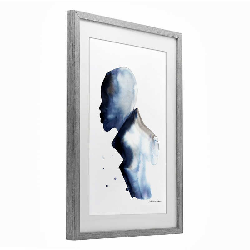 «Feeling Blue Portrait Silhouette», reproduction encadrée sous verre, conception de Simone Elum, H 20 po x l 14 po