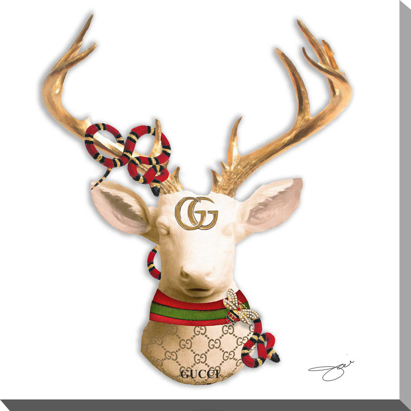 Gucci Deer (Square) par By Jodi - impression, Toile tendue, H 36 po x l 36 po x 1,5 po