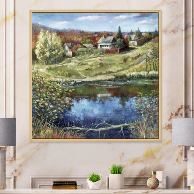 Paysage champêtre dans un paysage d'automne, reproduction d'art sur toile