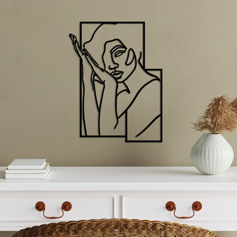 Stylish Black Metal Wall Accessory, 19.7 x 15.0 inches | 100% Metal Construction, Thickness: 0.06 inches | Easy Wall Mount Design for Home Décor | Durable & Elegant Decorative Piece for Any Room