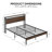 Full Bed Frame with Headboard, Walnut Wood Finish, Strong Metal Supports, Sturdy, Noise-Free, No Box Spring Needed-677546488-696373653