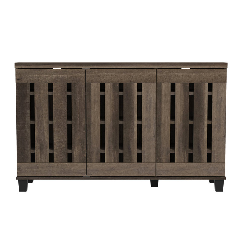 Banos Transitional 32 Pair Shoe Storage Set, Dark Dusty Oak