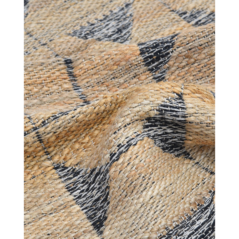 Geometric Area Rug in Light Brown/Black, Rectangle 3' x 5'