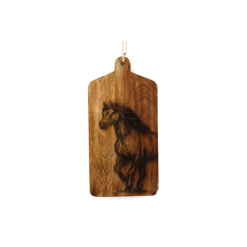 Horse Engraved Wooden Cheese Board