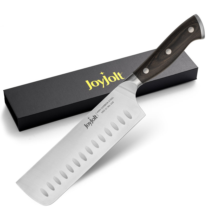 Joyjolt 7-In Nakiri Knife High Carbon Steel Kitchen Knife