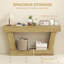63 Inch Vintage Console Table, Narrow Entryway Table with Open Shelf, Sofa Table for Living Room, Hallway, Brown-1089118956