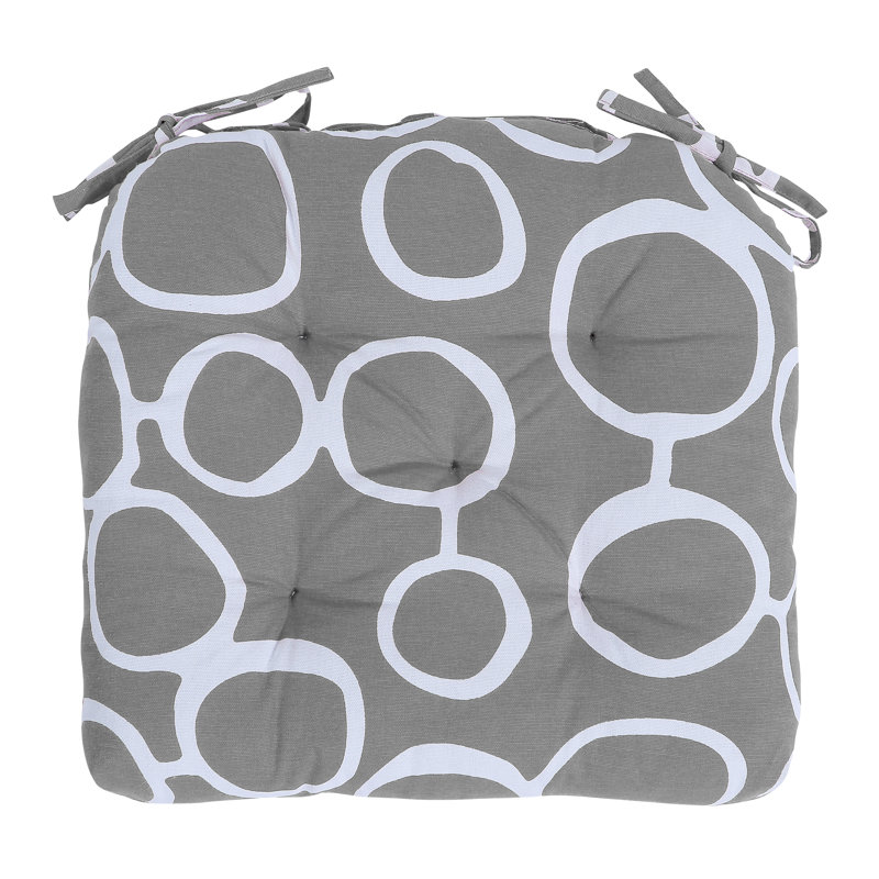 Outdoor 3'' Dining Chair Chair Pad, Gray Cotton