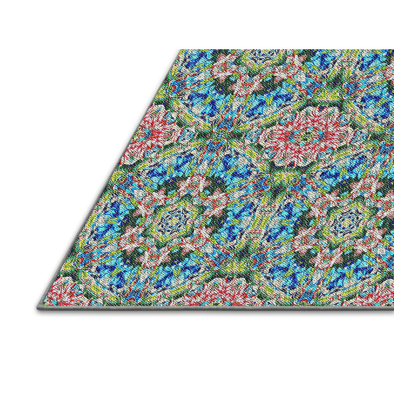 Tapis bleu/vert/orange Trafecanty, Rectangle 5 pi x 7 pi