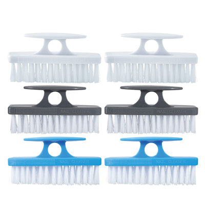 Brosse à ongles Superio pour nettoyer les ongles, brosse à récurer les ongles, brosse à ongles pour les pieds des pieds - petite brosse à récurer - brosse de nettoyage robuste tout usage pour la maison, la cuisine, le travail, (6, multi)