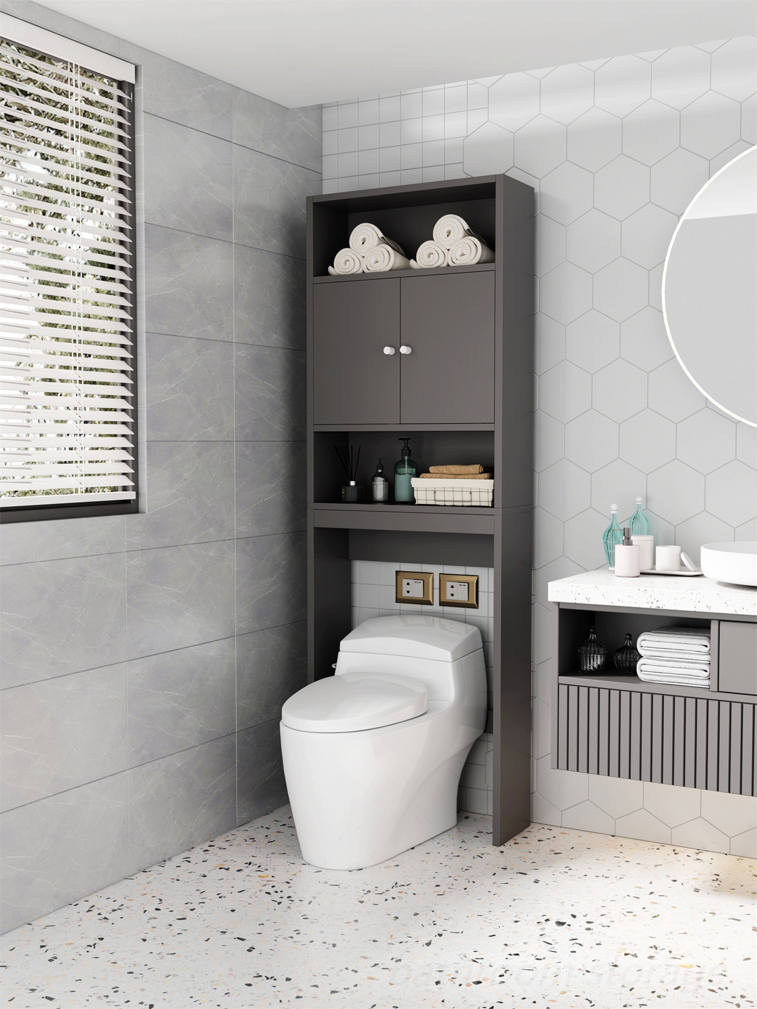 Red Barrel Studio® Bathroom Shelf, OverTheToilet, Tollilet Storage