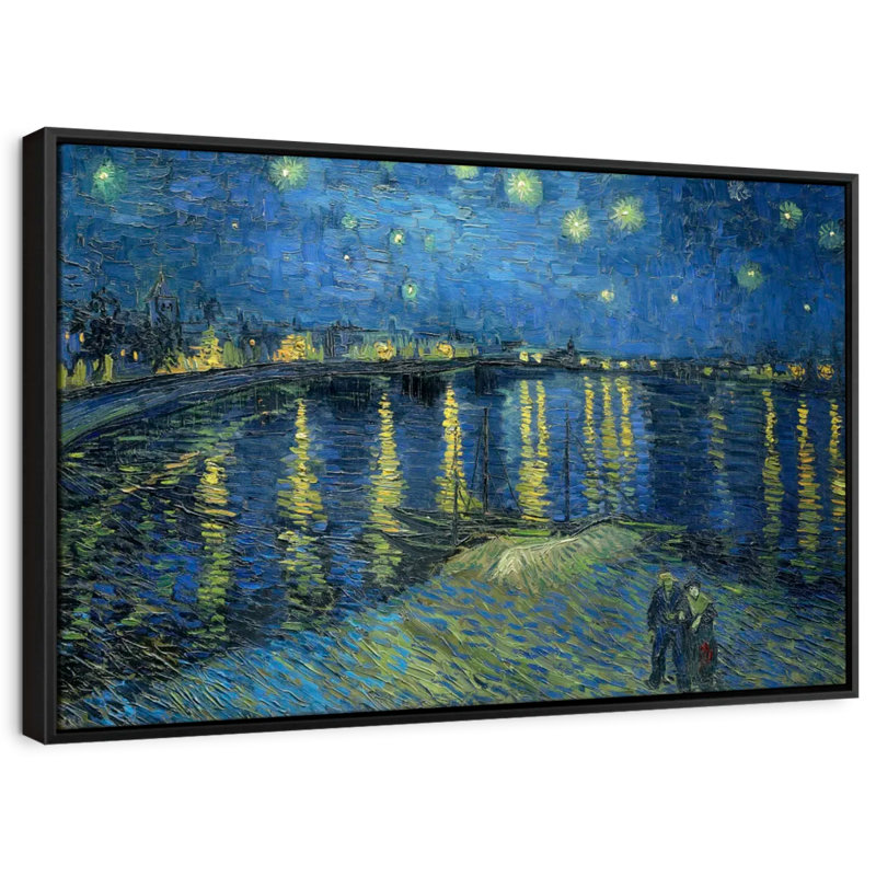 Nature "La nuit étoilée sur le Rhone", H 13 po x l 9 po