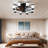 21.7" Ceiling Fan Light With Dimmable Light & Remote Control, Windmill-shaped Flush Mount Ceiling Fan 6 Speeds Reversible Low Profile With 5 Blade For Kitchen Dining Room Bedroom Livng Room Hallway