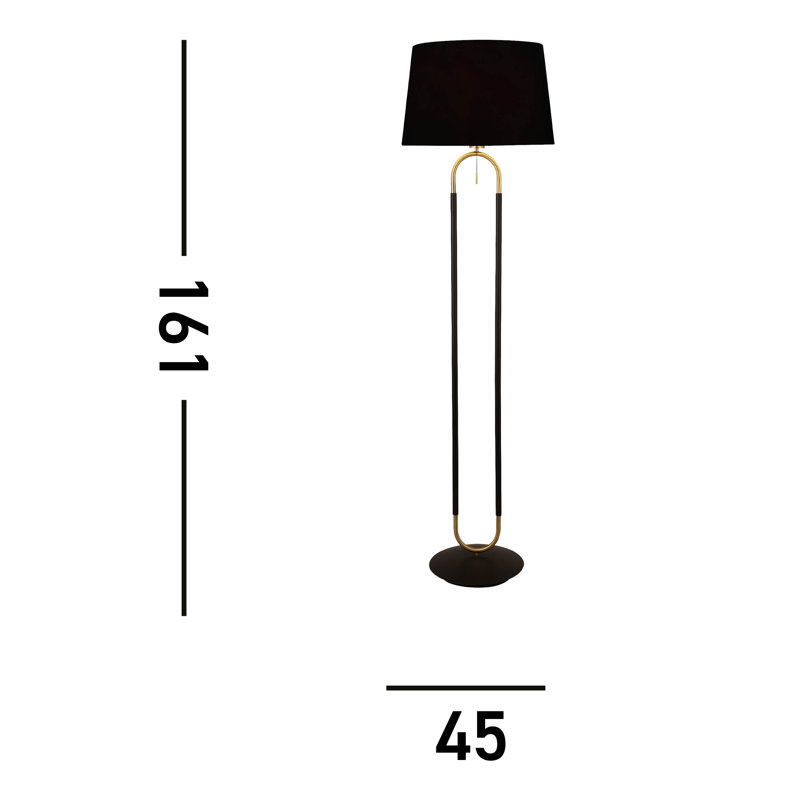 Longfellow 161cm Task Floor Lamp, Black