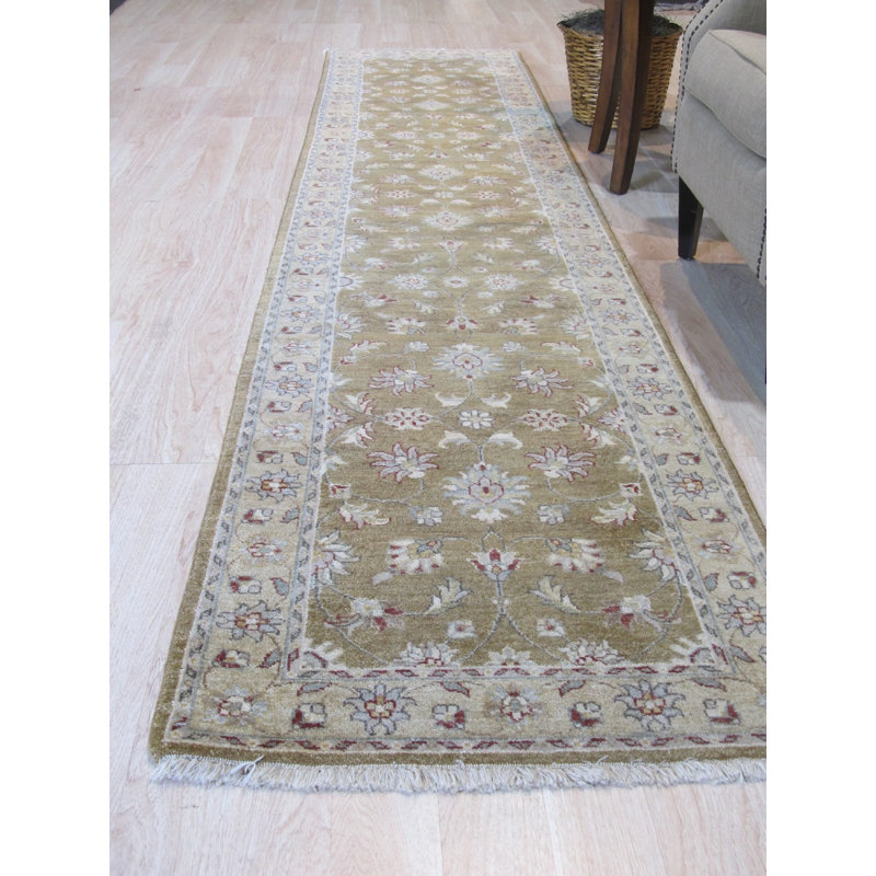 Tapis brun classique en laine noué à la main de style standard et moderne