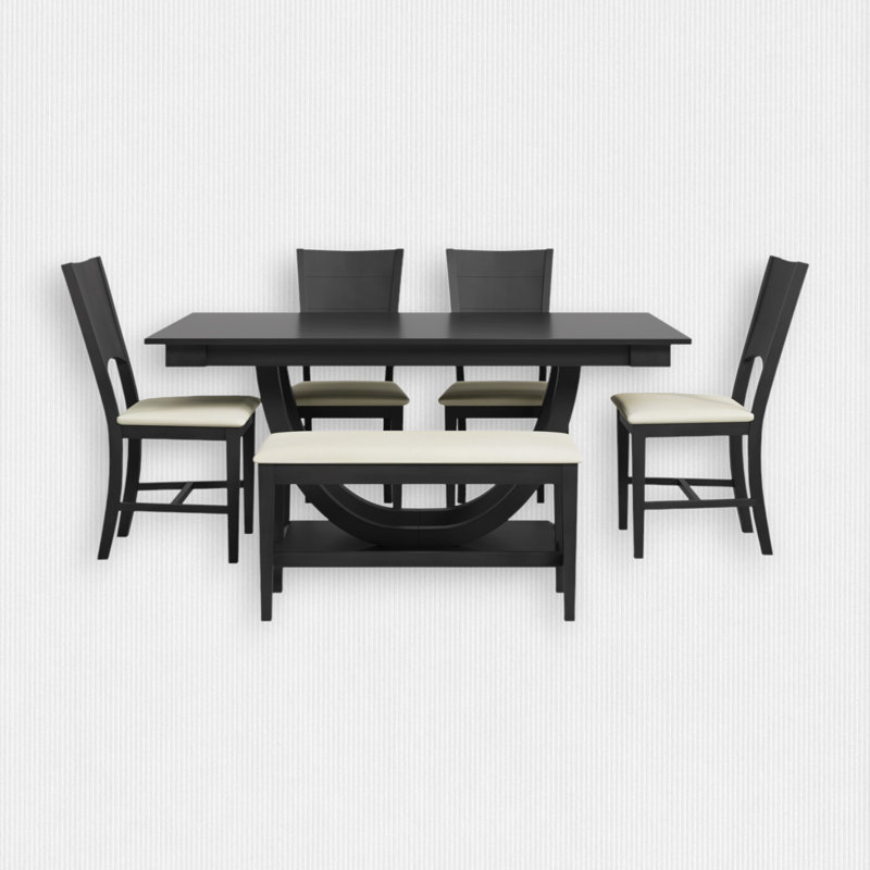 Kreshnik 6 - Person Trestle Dining Set, Gray