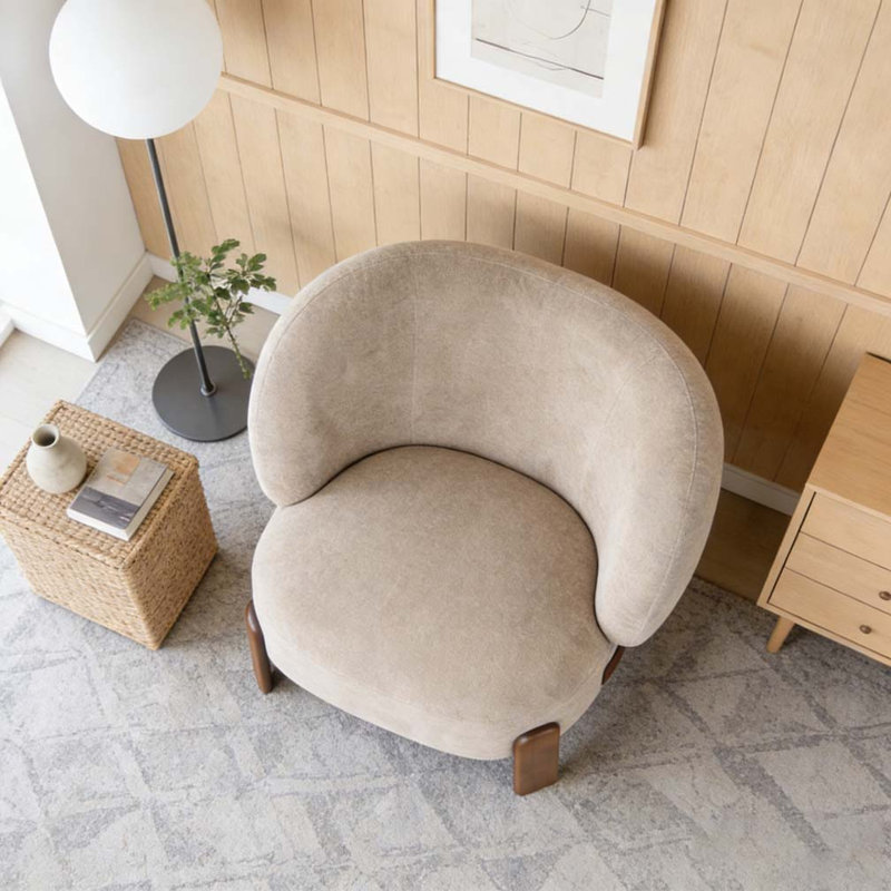 Fauteuil à oreilles Cozy, Marron clair