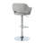 Bar Stool, Swivel, Bar Height, Adjustable, Chrome Metal, Grey Fabric, Contemporary, Modern