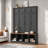 Pastorino Hall Tree 59.11'' Wide with Bench and Shoe Storage,Entryway Cabinet with Open Compartments for Living Room, Hallway-1409619787