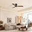 Ventilateur de plafond encastré à 3 pales en bois massif 52 po Sofucor Rachel-1114598822