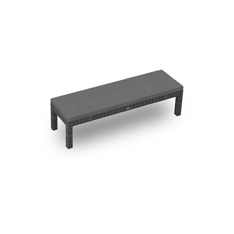 Banc de pique-nique en osier Suffern, Toile gris anthracite Sunbrella®