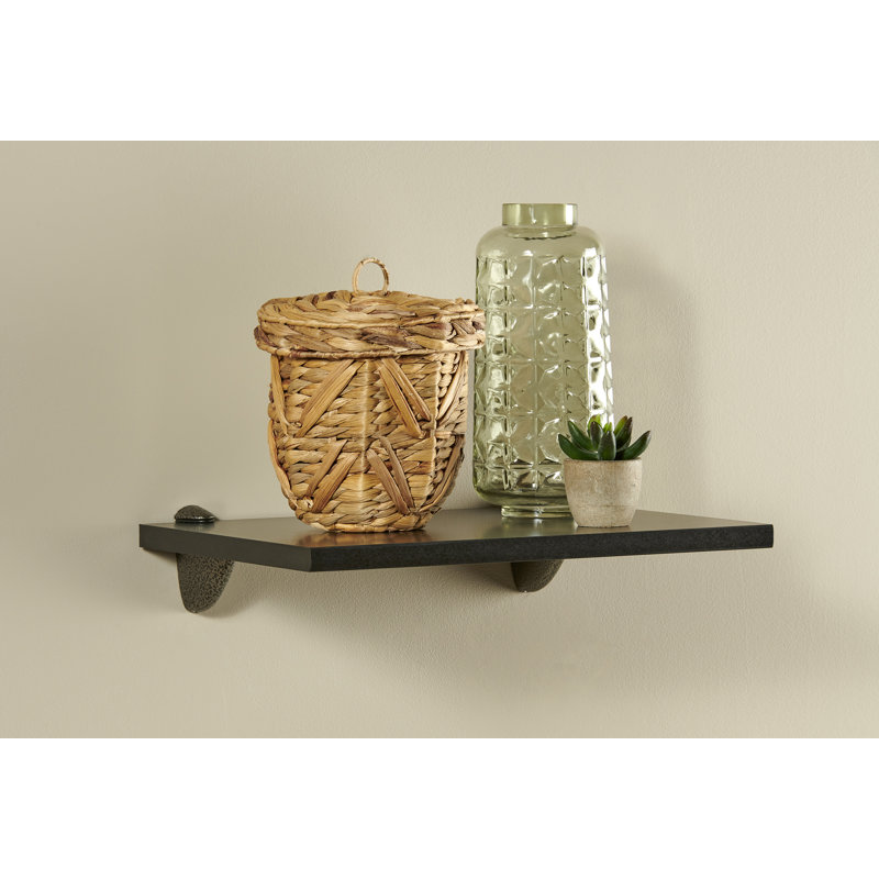 Gallery 12X16 Black Shelf Kit With Pelican Brackets, Black Shelf/Silver Brackets
