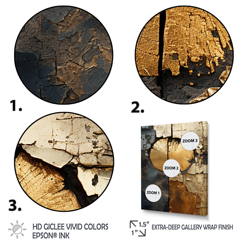 Abstrait gracieux charme des bois IV - Art mural abstrait grand, Toile tendue, H 60 po x l 40 po x P 1,5 po