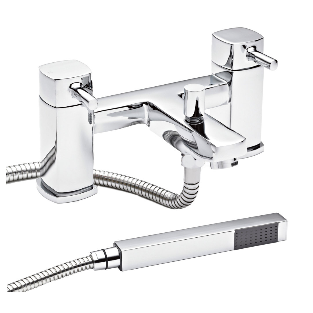 2 Handle Deck Bath Shower Mixer Bath Filler with Diverter