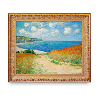 Chemin dans les champs de blé à Pourville par Claude Monet Taille du cadre: pouces, taille de l'image: pouces Reproductions classiques du monde pour HomeDecor, cadre doré à motif rétro