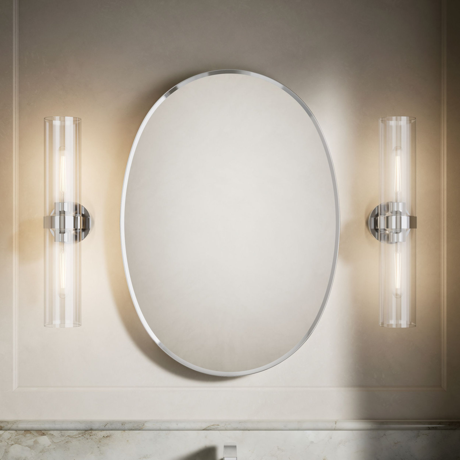 Verdera Oval Medicine Cabinet, Polished Chrome
