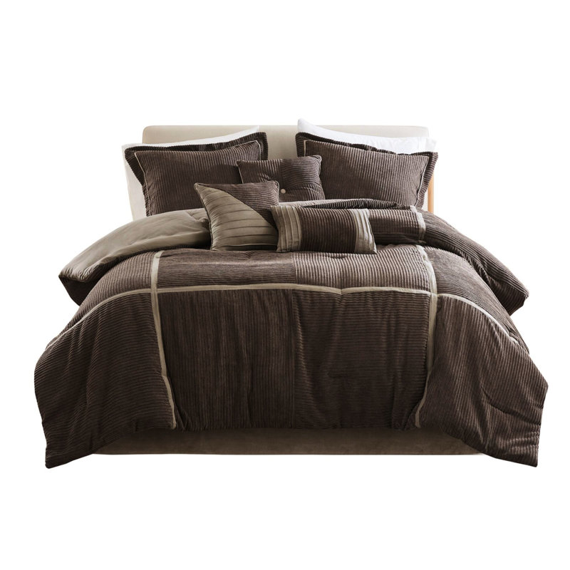 3m Comforter, Microbial, Soft Microfiber All Season With , Wicking, Brown, California King Comforter + 6 Additional Pieces
