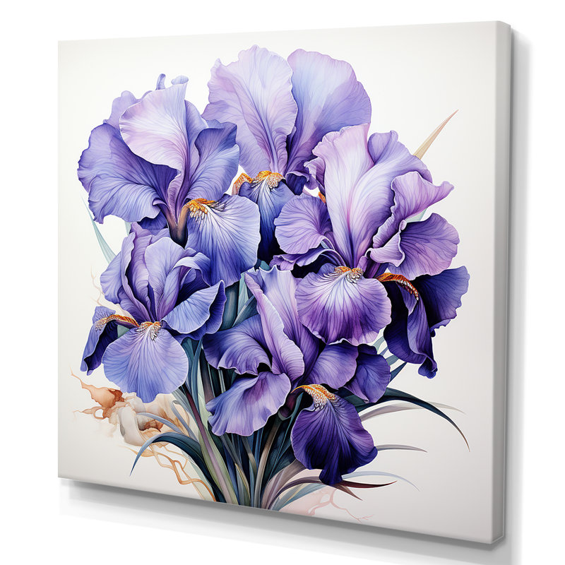 «Mauve Iris Grace II - Iris», art mural, H 16 po x l 16 po x P 1 po, Toile tendue