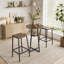 Ensemble de table de bar ronde 3 pièces avec 2 tabourets de bar sans dossier, table bistro avec tablette de rangement centrale, structure en bois de style industriel
