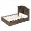 Lit plateforme double en bois avec tête de lit en forme de maison et 2 tiroirs-28586113