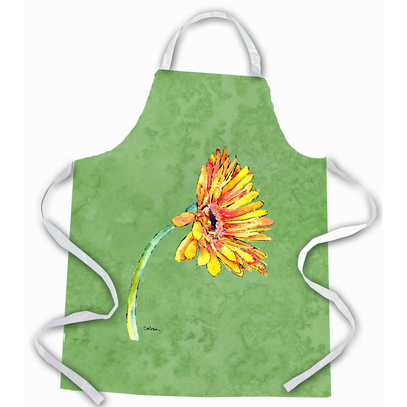 No Pattern Bib Apron, Green/Yellow