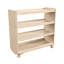 Chariot de rangement en bois de classe commerciale Bright Bright de 4 niveaux avec roulettes verrouillables