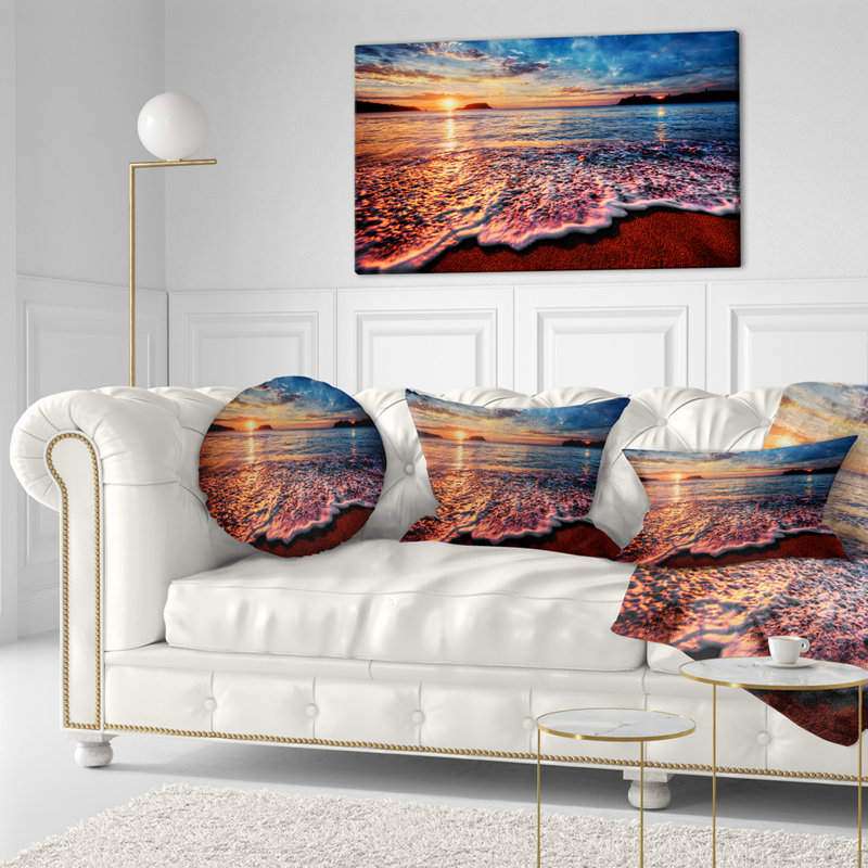 Reproduction de photo, "Peaceful Evening Beach", impression sur toile côtière, H 30 po x l 40 po, Toile tendue, Sans cadre