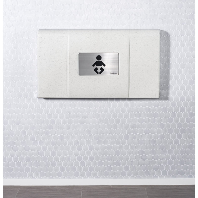 Foundations Horizontal Changing Station with Safety Straps, White Granite