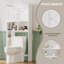 Armoire de rangement au-dessus de la toilette avec tablette réglable et portes doubles, blanc