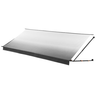 Ensemble manuel d'auvent manuel pour véhicule récréatif, auvent rétractable pour véhicule récréatif de 18,12 pi avec cadre en alliage d'aluminium et tissu en PVC imperméable, auvents de remorque de camping d'extérieur convenant à la plupart des véhicules récréatifs (type 18 pi, bleu dégradé)