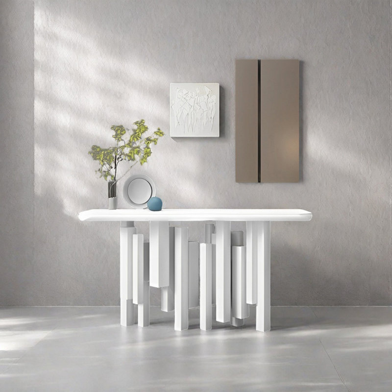 Console Modern Minimalist Art, H 35,43 po x l 55,12 po x P 15,75 po, Blanc