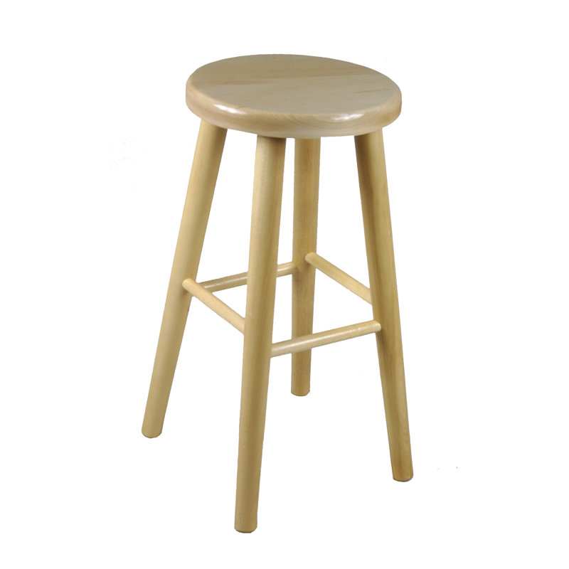 Solid Wood Counter Stool, Varnished beech, 60cm