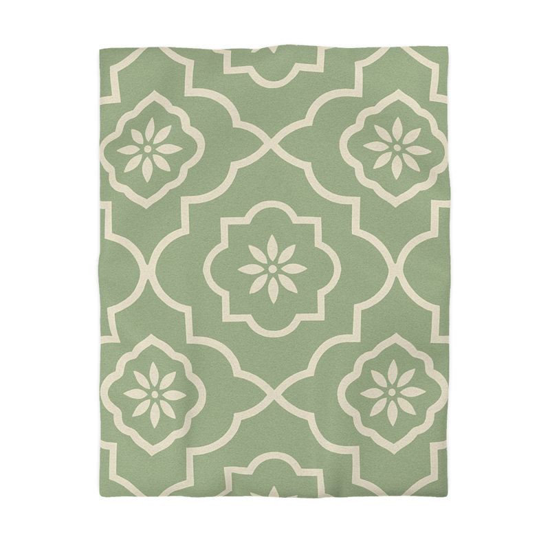Microfiber Duvet Cover Boho Style, Design 32, Cream, Twin Duvet Cover