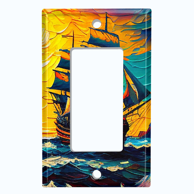 Copper Rust Patina Teal Print 1 - Gang Rocker Standard Wall Plate