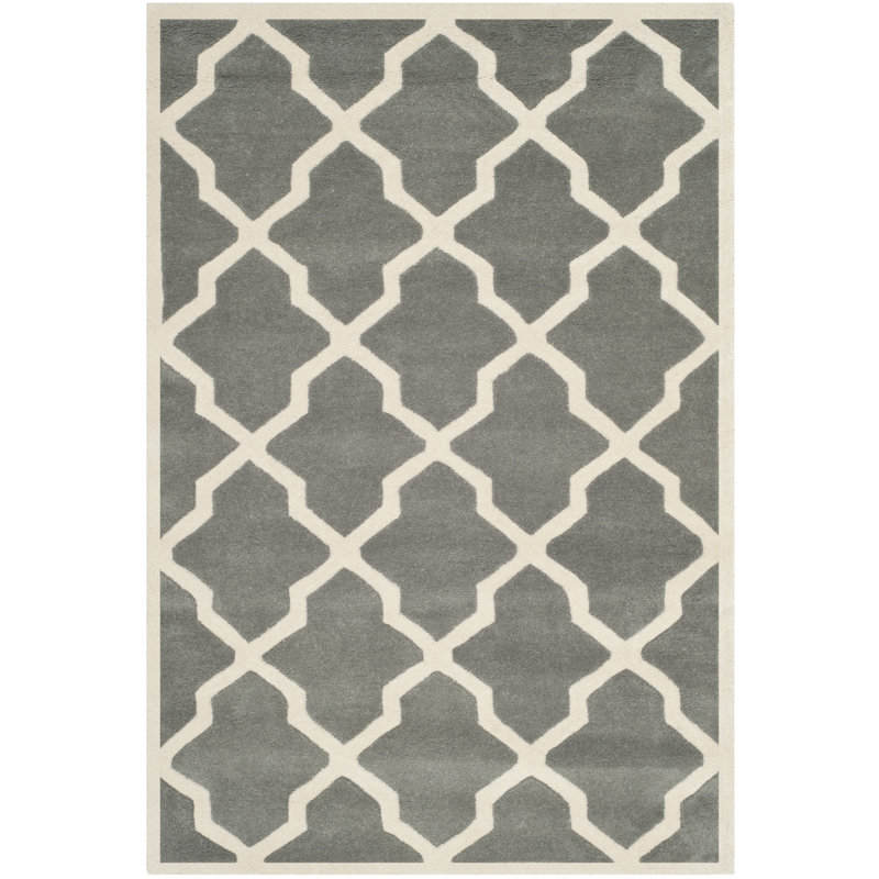 Terral Geometric Wool Hand Woven Area Rug, Rectangle 152 x 244 cm