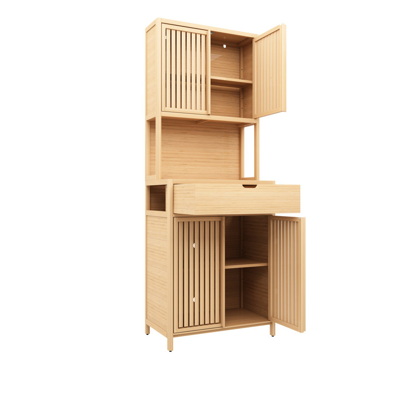 Armoire à thé naturel, rangement à 1 ou 2 tiroirs, look rustique, maison et salle de bain, 73,9 po Hauteur, 27,42 po de profondeur, 15,3 po de largeur avec tiroirs, pour décor de salle de bain, X po, 57,69 lb