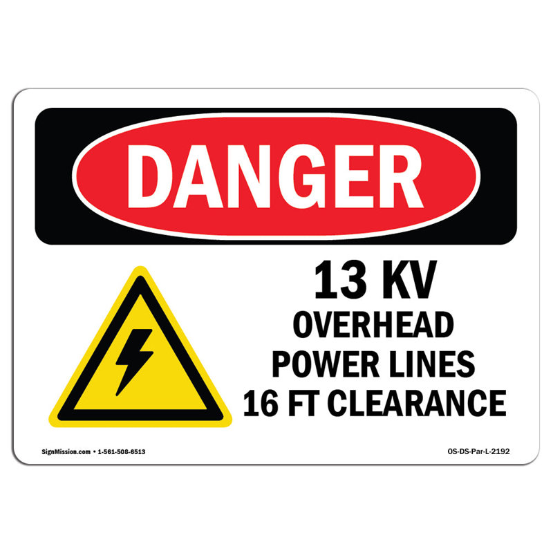 Danger Sign, 18" H x 24" W x 0.1" D