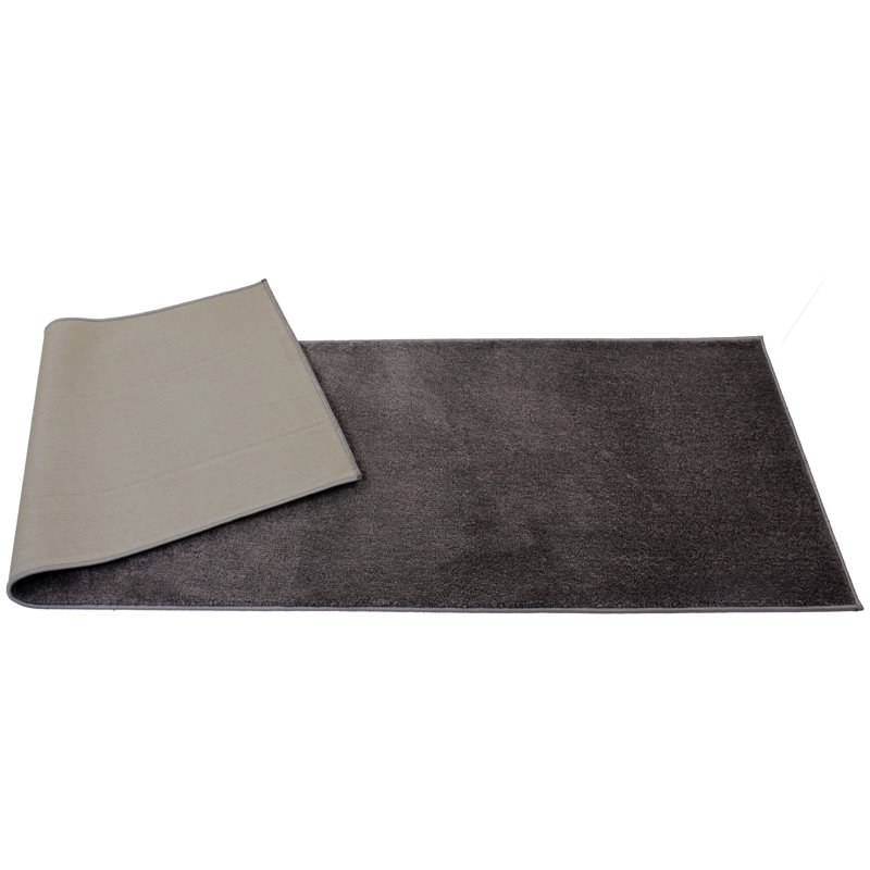 Custom Size Rug Solid Color Gray Medium Pile Slip Resistant, Runner 3' x 15'