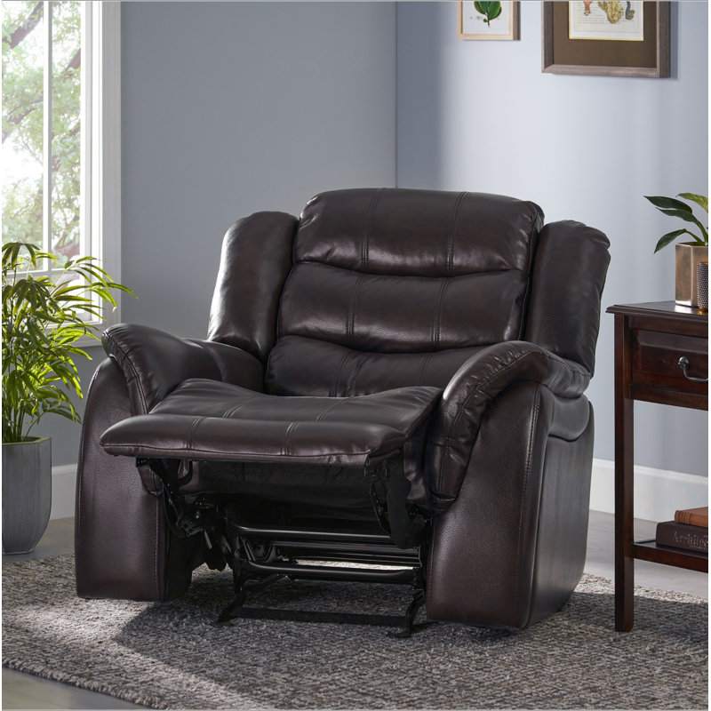 Design classique, tissu moelleux brun foncé, fauteuil inclinable oscillant