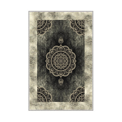 Premium Woven Carpet (23.6 x 39.4 inches), 100% Polyester, Antibacterial, Non-Slip PVC Underside | 8 mm Pile Height, 650 gr/m² | Machine Washable, 3D Digital Printing, Ideal for Home & Office Decor